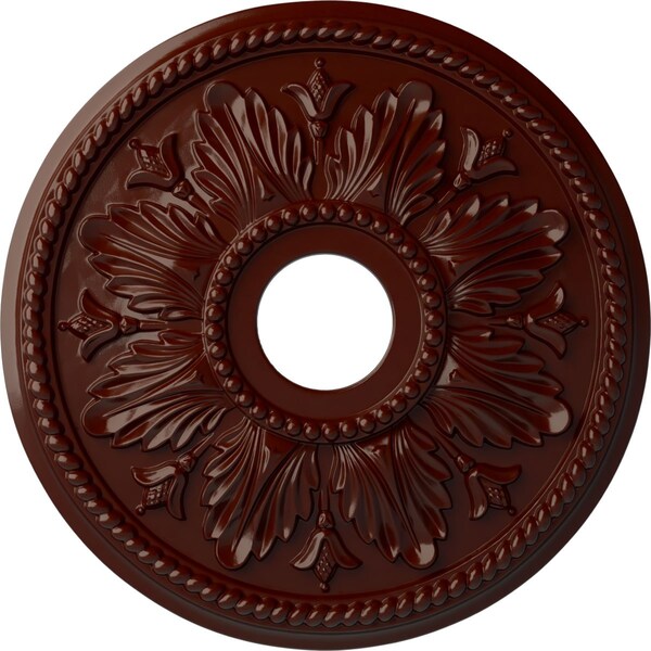 Ekena Millwork Edinburgh Medallion (Canopies up to 5 1/8"), 18 1/8"OD x 3 1/2"ID x 2 3/4"P, Brushed Mahogany CM18ED1BMF - main